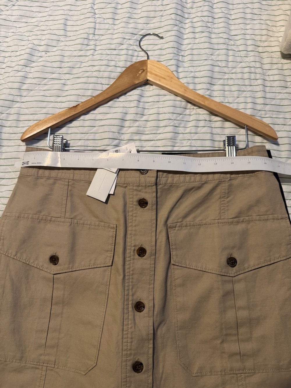 Banana Republic Khaki Button-Down Midi Skirt - Picture 3 of 4